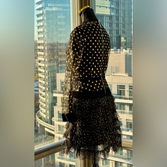 🆕 BRONX & BANCO 🧿 NWT Suns Mesh & Velvet Fit & Flare Mini Dress - Sz S - US 4 - Picture 7 of 16